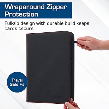 BCW Z-Folio 9-Pocket LX Album - Black | Secure Zipper Card